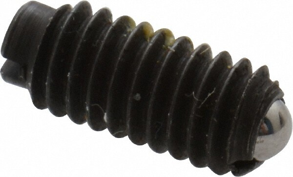 Threaded Ball Plunger: 6-40, 0.078" Ball Dia, 0.312" Body Length, 0.023" Max Ball Reach