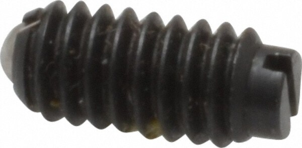 Threaded Ball Plunger: 8-32, 0.094" Ball Dia, 0.344" Body Length, 0.025" Max Ball Reach