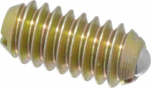 Threaded Ball Plunger: 1/4-20, 0.125" Ball Dia, 0.531" Body Length, 0.035" Max Ball Reach