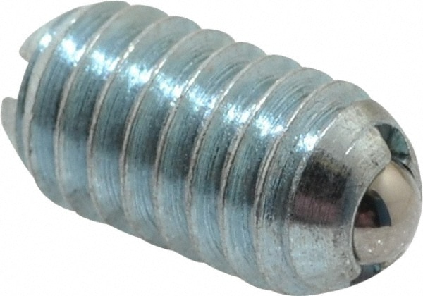 Threaded Ball Plunger: 5/16-18, 0.156" Ball Dia, 0.578" Body Length, 0.04" Max Ball Reach