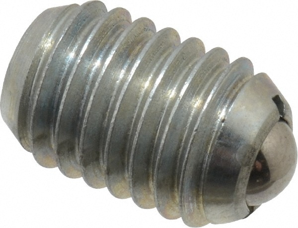 Threaded Ball Plunger: 1/2-13, 0.281" Ball Dia, 3/4" Body Length, 0.072" Max Ball Reach