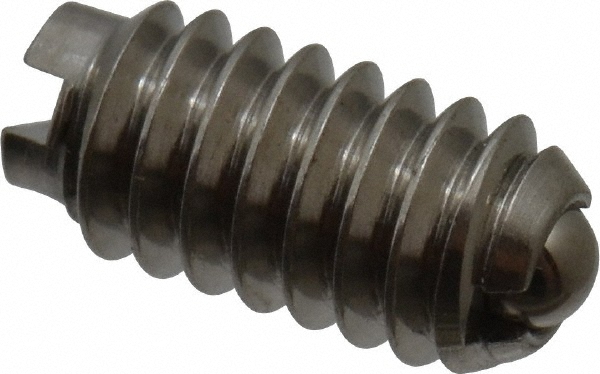 Threaded Ball Plunger: 5-40, 0.062" Ball Dia, 1/4" Body Length, 0.02" Max Ball Reach