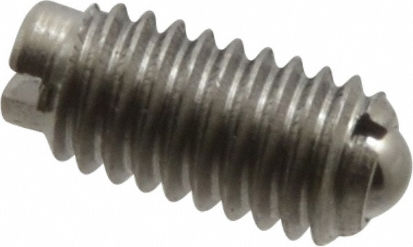 Threaded Ball Plunger: 8-36, 0.094" Ball Dia, 0.344" Body Length, 0.025" Max Ball Reach