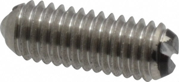 Threaded Ball Plunger: 10-32, 0.094" Ball Dia, 0.513" Body Length, 0.025" Max Ball Reach