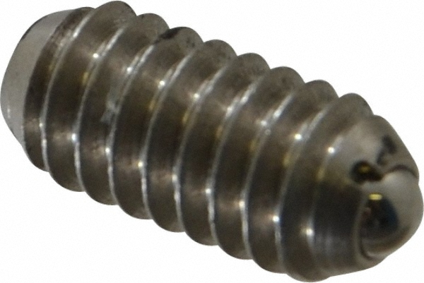 Threaded Ball Plunger: 1/4-20, 0.125" Ball Dia, 0.531" Body Length, 0.035" Max Ball Reach
