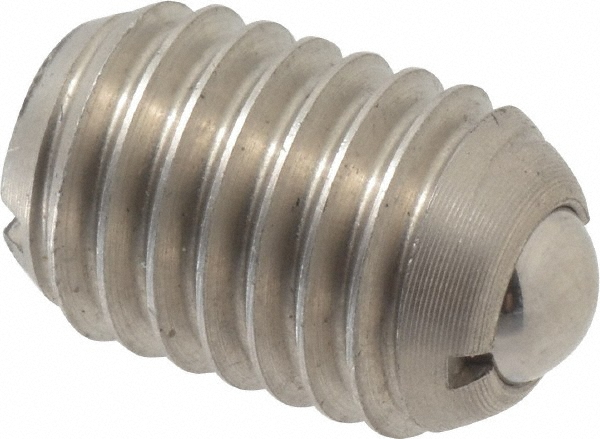 Threaded Ball Plunger: 1/2-13, 0.281" Ball Dia, 3/4" Body Length, 0.072" Max Ball Reach