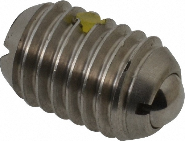 Threaded Ball Plunger: 1/2-13, 0.281" Ball Dia, 3/4" Body Length, 0.072" Max Ball Reach