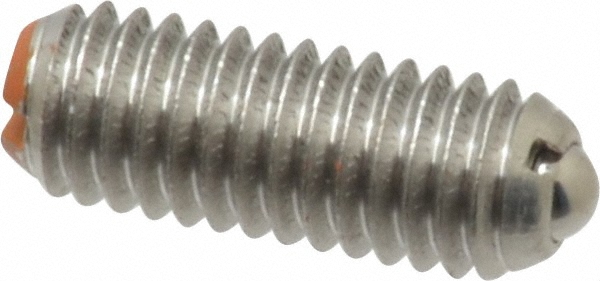 Threaded Ball Plunger: 10-32, 0.094" Ball Dia, 0.513" Body Length, 0.025" Max Ball Reach