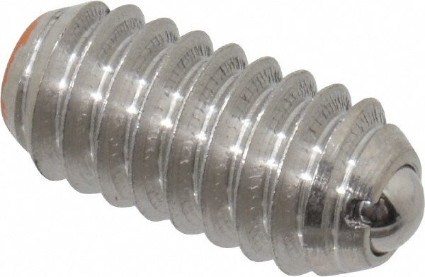 Threaded Ball Plunger: 1/4-20, 0.125" Ball Dia, 0.531" Body Length, 0.035" Max Ball Reach