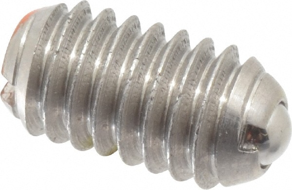Threaded Ball Plunger: 5/16-18, 0.156" Ball Dia, 0.578" Body Length, 0.04" Max Ball Reach