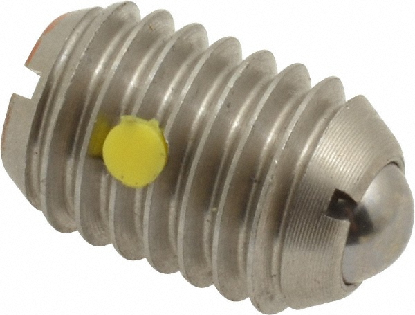 Threaded Ball Plunger: 1/2-13, 0.281" Ball Dia, 3/4" Body Length, 0.072" Max Ball Reach