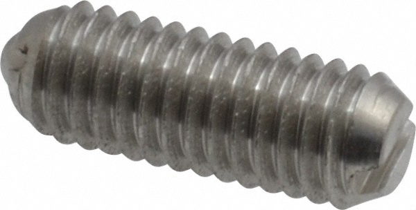Threaded Ball Plunger: 10-32, 0.094" Ball Dia, 0.513" Body Length, 0.025" Max Ball Reach