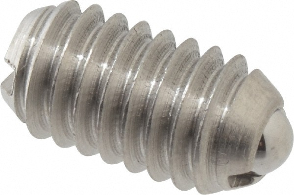 Threaded Ball Plunger: 5/16-18, 0.156" Ball Dia, 0.578" Body Length, 0.04" Max Ball Reach