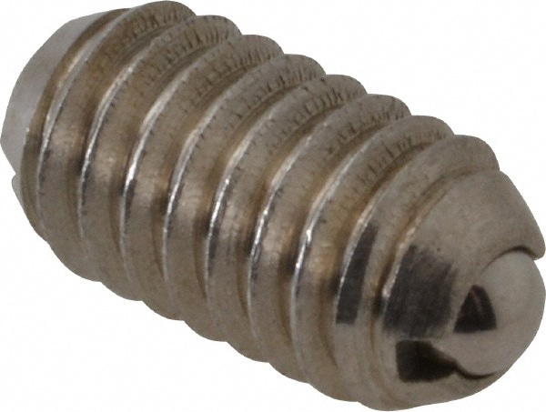 Threaded Ball Plunger: 5/16-18, 0.156" Ball Dia, 0.578" Body Length, 0.04" Max Ball Reach