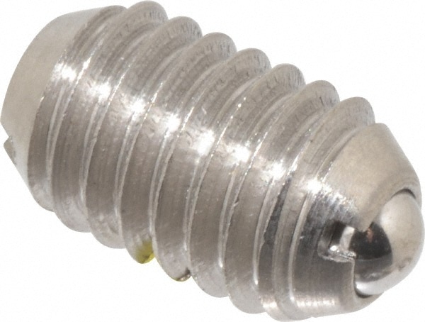 Threaded Ball Plunger: 3/8-16, 0.188" Ball Dia, 5/8" Body Length, 0.048" Max Ball Reach