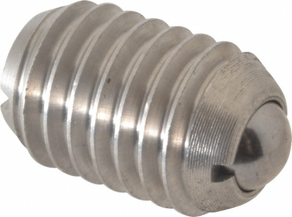 Threaded Ball Plunger: 1/2-13, 0.281" Ball Dia, 3/4" Body Length, 0.072" Max Ball Reach