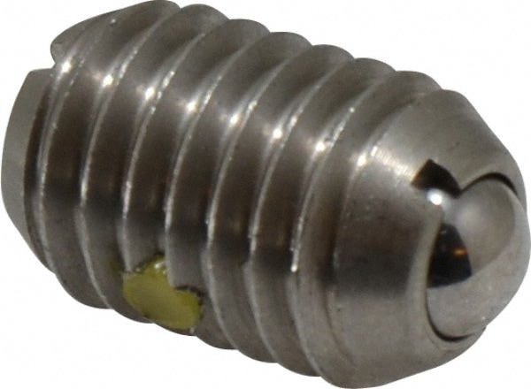 Threaded Ball Plunger: 1/2-13, 0.281" Ball Dia, 3/4" Body Length, 0.072" Max Ball Reach