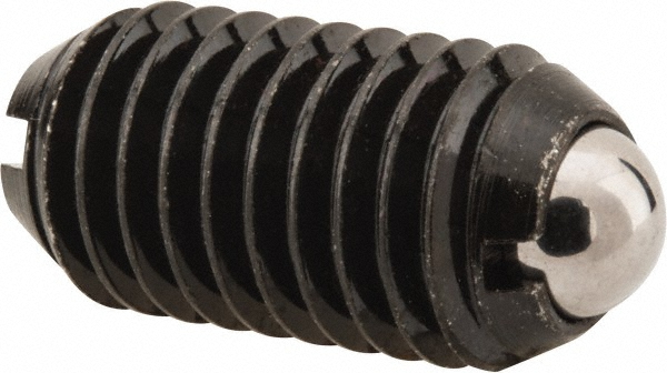 Threaded Ball Plunger: M10 x 1.5, 0.236" Ball Dia, 0.748" Body Length, 0.079" Max Ball Reach
