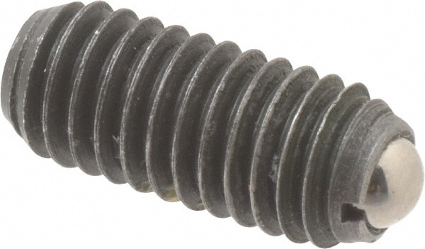 Threaded Ball Plunger: M6 x 1, 0.137" Ball Dia, 0.551" Body Length, 0.039" Max Ball Reach