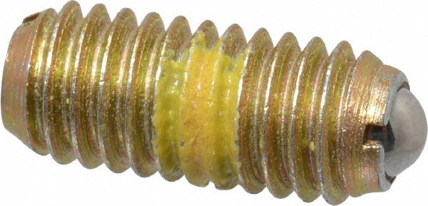 Threaded Ball Plunger: M6 x 1, 0.137" Ball Dia, 0.551" Body Length, 0.039" Max Ball Reach