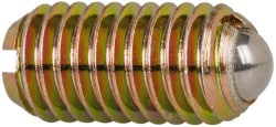 Threaded Ball Plunger: M8 x 1.25, 0.196" Ball Dia, 0.63" Body Length, 0.059" Max Ball Reach