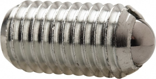 Threaded Ball Plunger: M12 x 1.75, 0.315" Ball Dia, 0.866" Body Length, 0.098" Max Ball Reach