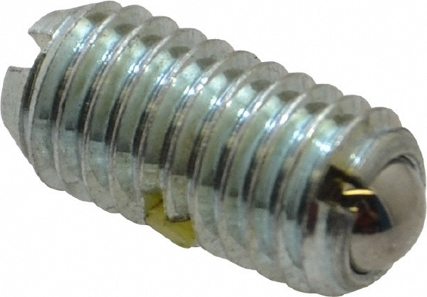 Threaded Ball Plunger: M8 x 1.25, 0.196" Ball Dia, 0.63" Body Length, 0.059" Max Ball Reach