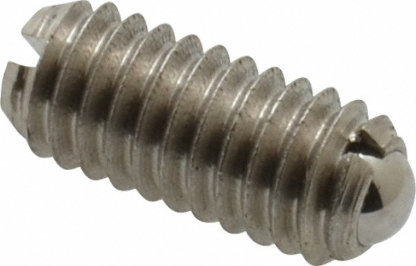 Threaded Ball Plunger: M4 x 0.7, 0.098" Ball Dia, 0.354" Body Length, 0.032" Max Ball Reach