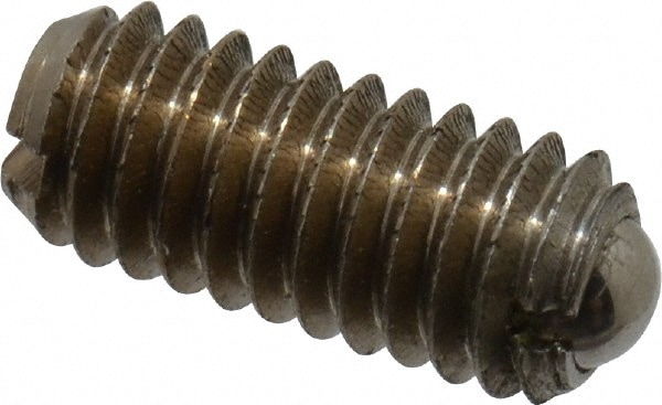 Threaded Ball Plunger: M4 x 0.7, 0.098" Ball Dia, 0.354" Body Length, 0.032" Max Ball Reach