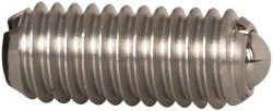 Threaded Ball Plunger: M6 x 1, 0.137" Ball Dia, 0.551" Body Length, 0.039" Max Ball Reach
