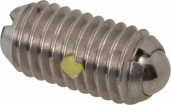 Threaded Ball Plunger: M8 x 1.25, 0.196" Ball Dia, 0.63" Body Length, 0.059" Max Ball Reach