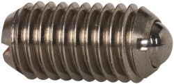 Threaded Ball Plunger: M10 x 1.5, 0.236" Ball Dia, 0.748" Body Length, 0.079" Max Ball Reach