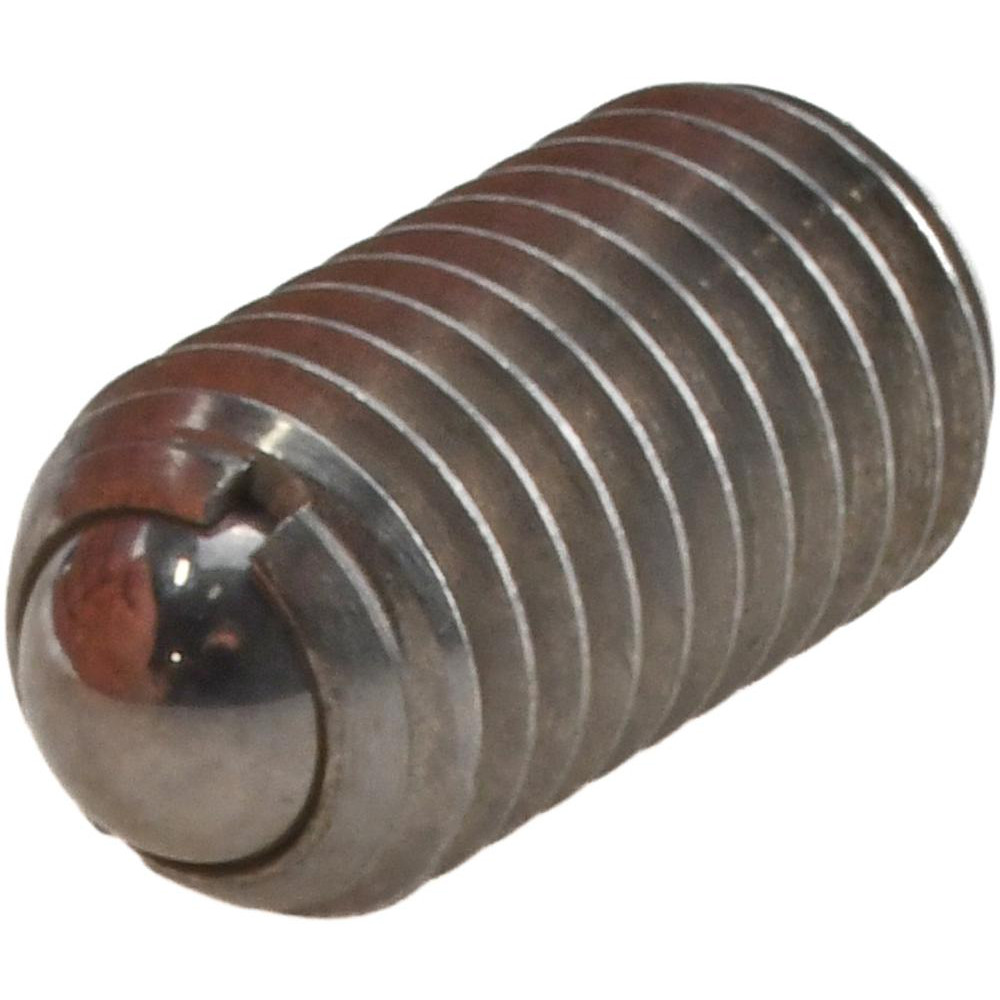 Threaded Ball Plunger: M12 x 1.75, 0.315" Ball Dia, 0.866" Body Length, 0.098" Max Ball Reach