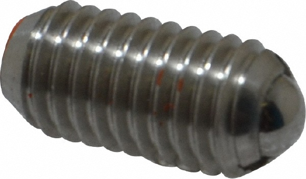 Threaded Ball Plunger: M8 x 1.25, 0.196" Ball Dia, 0.63" Body Length, 0.059" Max Ball Reach