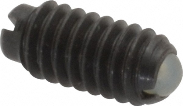 Threaded Ball Plunger: 8-32, 0.094" Ball Dia, 0.344" Body Length, 0.025" Max Ball Reach