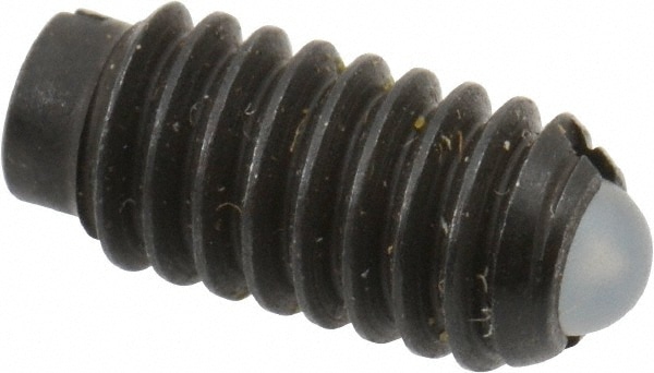 Threaded Ball Plunger: 8-32, 0.094" Ball Dia, 0.344" Body Length, 0.025" Max Ball Reach