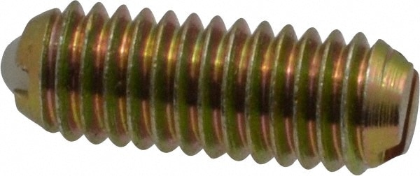 Threaded Ball Plunger: 10-32, 0.094" Ball Dia, 0.513" Body Length, 0.025" Max Ball Reach