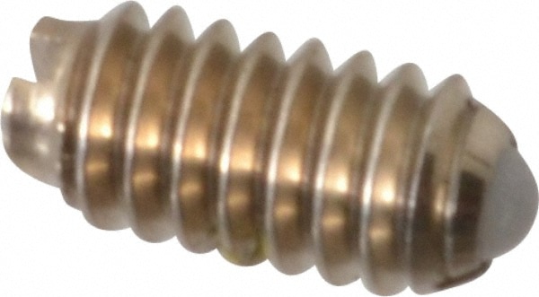 Threaded Ball Plunger: 5-40, 0.062" Ball Dia, 1/4" Body Length, 0.02" Max Ball Reach