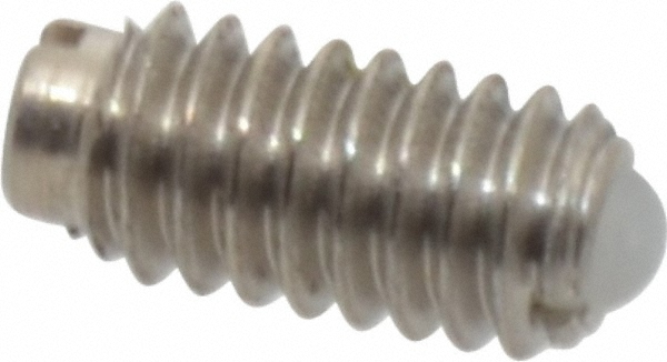 Threaded Ball Plunger: 8-32, 0.094" Ball Dia, 0.344" Body Length, 0.025" Max Ball Reach