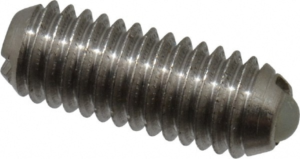 Threaded Ball Plunger: 10-32, 0.094" Ball Dia, 0.513" Body Length, 0.025" Max Ball Reach