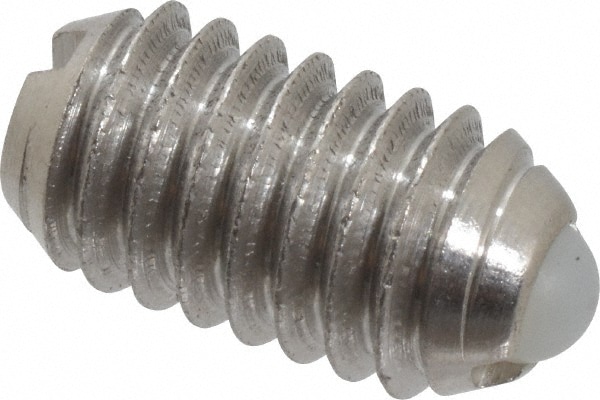 Threaded Ball Plunger: 5/16-18, 0.156" Ball Dia, 0.578" Body Length, 0.04" Max Ball Reach
