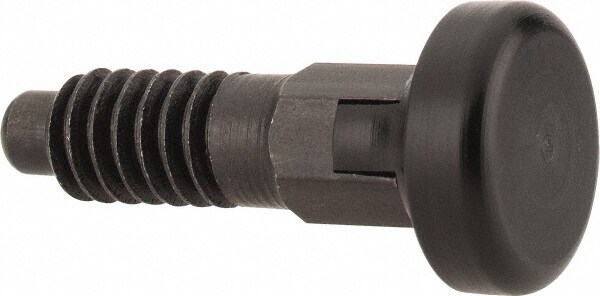 M6x1.0, 13mm Thread Length, 0.118" Max Plunger Diam, 0.11 Lb Init to 0.34 Lb Final End Force, Locking Knob Handle Plunger