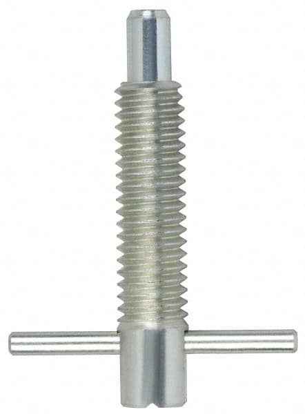 Vlier FRTM16P M16x2.0 Thread, 2-1/2" Body Length, 5/8" Plunger Projection, 0.38" Plunger Diam, Steel, Locking T Handle Plunger 