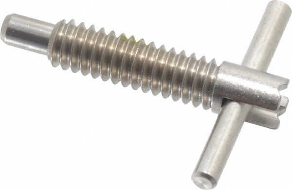 1/4-20 Thread, 1" Body Length, 1/4" Plunger Projection, 0.155" Plunger Diam, Stainless Steel, Locking T Handle Plunger