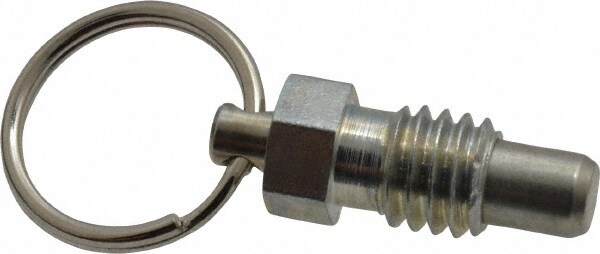 3/8-16, 0.31" Thread Length, 1/4" Plunger Diam, 0.28" Plunger Projection, 0.75 Lb Init to 3 Lb Final End Force, Steel Pull Ring Plunger