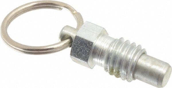 3/8-16, 0.31" Thread Length, 1/4" Plunger Diam, 0.28" Plunger Projection, 0.75 Lb Init to 3 Lb Final End Force, Steel Pull Ring Plunger