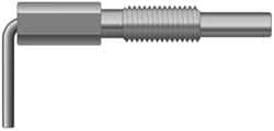 Vlier SSFRN625 5/8-11, 1.82" Thread Length, 0.38" Plunger Diam, 1 Lb Init to 5 Lb Final End Force, Stainless Steel L Handle Plunger 