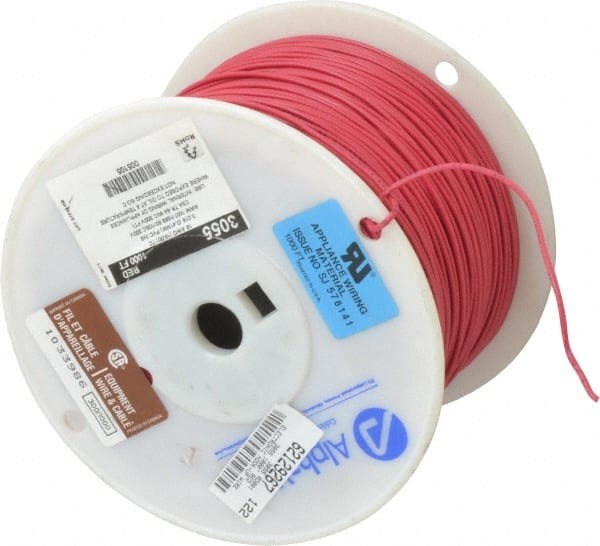 Alpha Wire - 18 AWG, 16 Strand, 305 m OAL, Tinned Copper Hook Up Wire -  62129267 - MSC Industrial Supply
