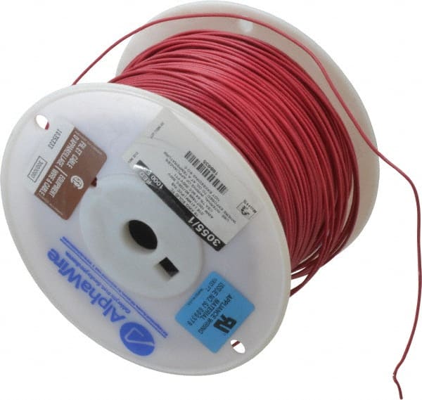 Alpha Wire 3055/1 RD001 18 AWG, 1 Strand, 305 m OAL, Tinned Copper Hook Up Wire 