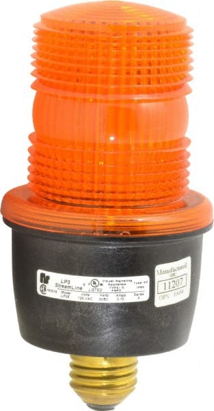 Federal Signal Corp LP3E-120A Low Profile Mini Strobe Light: Amber, Screw Mount, 120VAC 